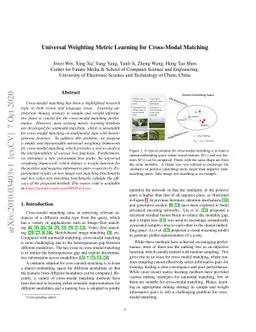 Universal Weighting Metric Learning for Cross-Modal Matching