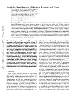 Knowledge-Based Learning of Nonlinear Dynamics and Chaos