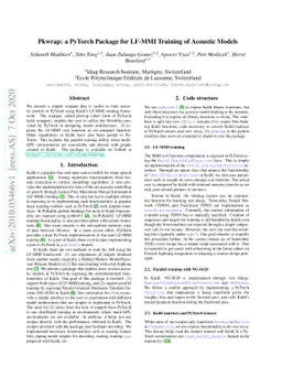 Pkwrap: a PyTorch Package for LF-MMI Training of Acoustic Models