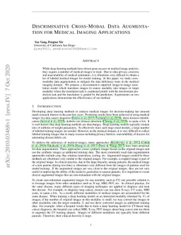 Discriminative Cross-Modal Data Augmentation for Medical Imaging
  Applications