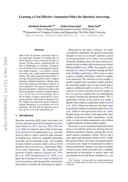 Learning a Cost-Effective Annotation Policy for Question Answering