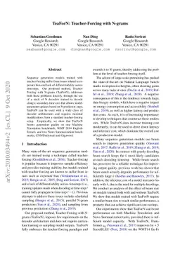 TeaForN: Teacher-Forcing with N-grams