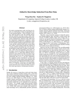 Abductive Knowledge Induction From Raw Data