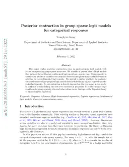 Posterior contraction in group sparse logit models for categorical
  responses