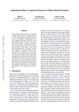 Exploring the Role of Argument Structure in Online Debate Persuasion