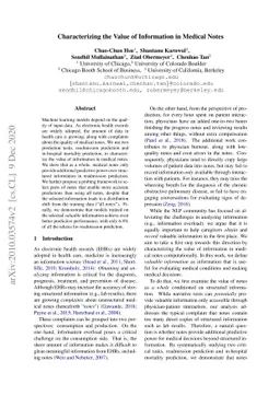 Characterizing the Value of Information in Medical Notes