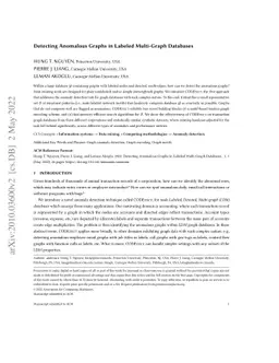 Anomaly Detection in Large Labeled Multi-Graph Databases