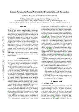Domain Adversarial Neural Networks for Dysarthric Speech Recognition