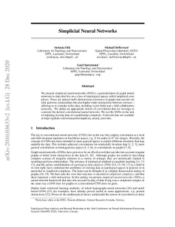 Simplicial Neural Networks