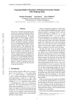 Exposing Shallow Heuristics of Relation Extraction Models with Challenge
  Data