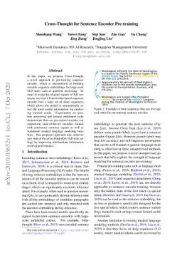 Cross-Thought for Sentence Encoder Pre-training