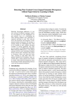 Detecting Fine-Grained Cross-Lingual Semantic Divergences without
  Supervision by Learning to Rank