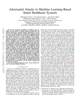 Adversarial Attacks to Machine Learning-Based Smart Healthcare Systems