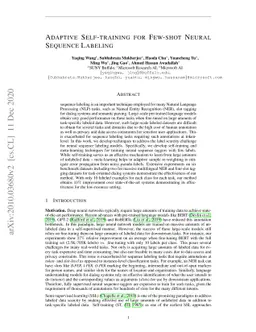 Adaptive Self-training for Few-shot Neural Sequence Labeling