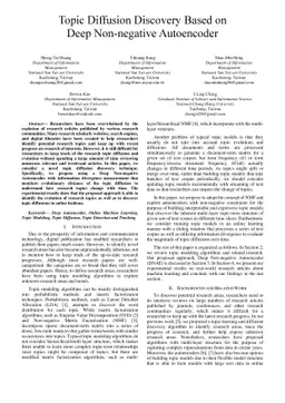 Topic Diffusion Discovery Based on Deep Non-negative Autoencoder
