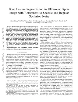 Bone Feature Segmentation in Ultrasound Spine Image with Robustness to
  Speckle and Regular Occlusion Noise