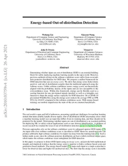 Energy-based Out-of-distribution Detection