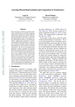 Assessing Phrasal Representation and Composition in Transformers