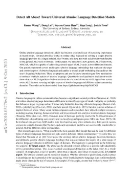 Detect All Abuse! Toward Universal Abusive Language Detection Models