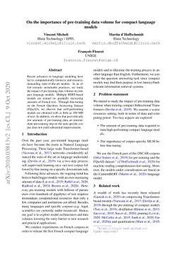 On the importance of pre-training data volume for compact language
  models