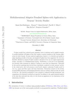Multidimensional Adaptive Penalised Splines with Application to Neurons'
  Activity Studies