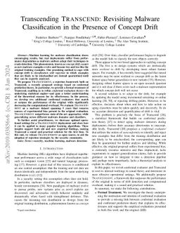 Transcending Transcend: Revisiting Malware Classification in the
  Presence of Concept Drift