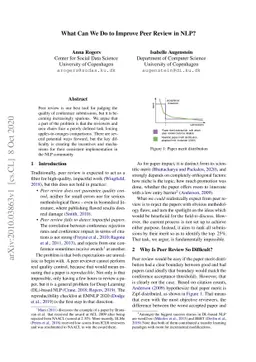 What Can We Do to Improve Peer Review in NLP?