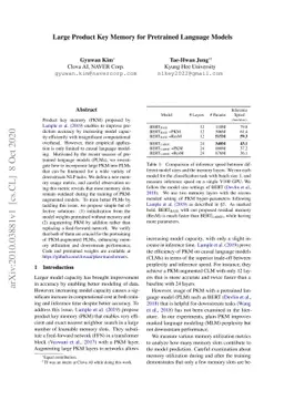 Large Product Key Memory for Pretrained Language Models