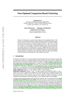 Near-Optimal Comparison Based Clustering