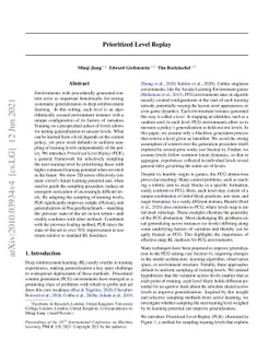 Prioritized Level Replay