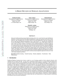 A Brief Review of Domain Adaptation