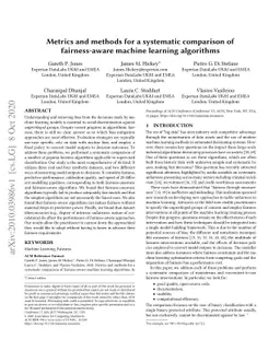 Metrics and methods for a systematic comparison of fairness-aware
  machine learning algorithms