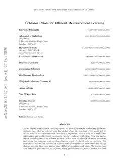 Behavior Priors for Efficient Reinforcement Learning