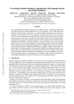 Cross-lingual Machine Reading Comprehension with Language Branch
  Knowledge Distillation