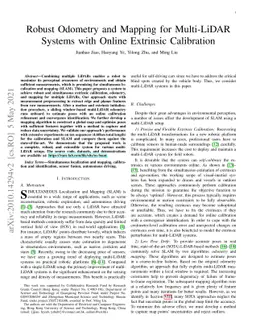 Robust Odometry and Mapping for Multi-LiDAR Systems with Online
  Extrinsic Calibration
