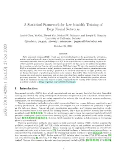 A Statistical Framework for Low-bitwidth Training of Deep Neural
  Networks
