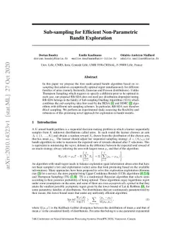 Sub-sampling for Efficient Non-Parametric Bandit Exploration