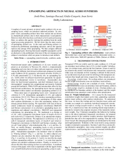 Upsampling artifacts in neural audio synthesis
