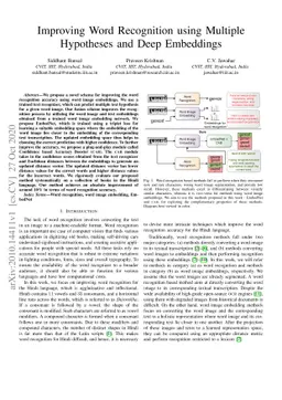 Improving Word Recognition using Multiple Hypotheses and Deep Embeddings