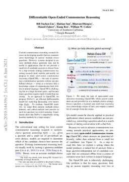 Differentiable Open-Ended Commonsense Reasoning