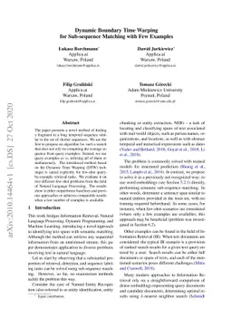 Dynamic Boundary Time Warping for Sub-sequence Matching with Few
  Examples