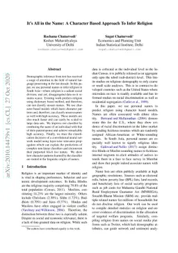 It's All in the Name: A Character Based Approach To Infer Religion