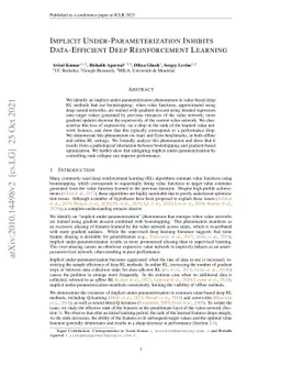 Implicit Under-Parameterization Inhibits Data-Efficient Deep
  Reinforcement Learning