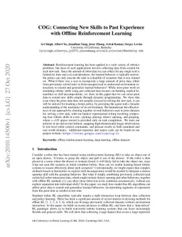 COG: Connecting New Skills to Past Experience with Offline Reinforcement
  Learning