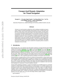 Unsupervised Domain Adaptation for Visual Navigation