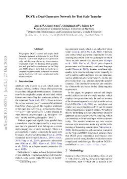 DGST: a Dual-Generator Network for Text Style Transfer