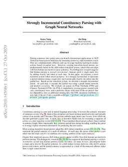 Strongly Incremental Constituency Parsing with Graph Neural Networks