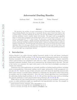 Adversarial Dueling Bandits