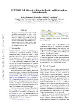WNUT-2020 Task 1 Overview: Extracting Entities and Relations from Wet
  Lab Protocols