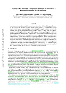 Language ID in the Wild: Unexpected Challenges on the Path to a
  Thousand-Language Web Text Corpus